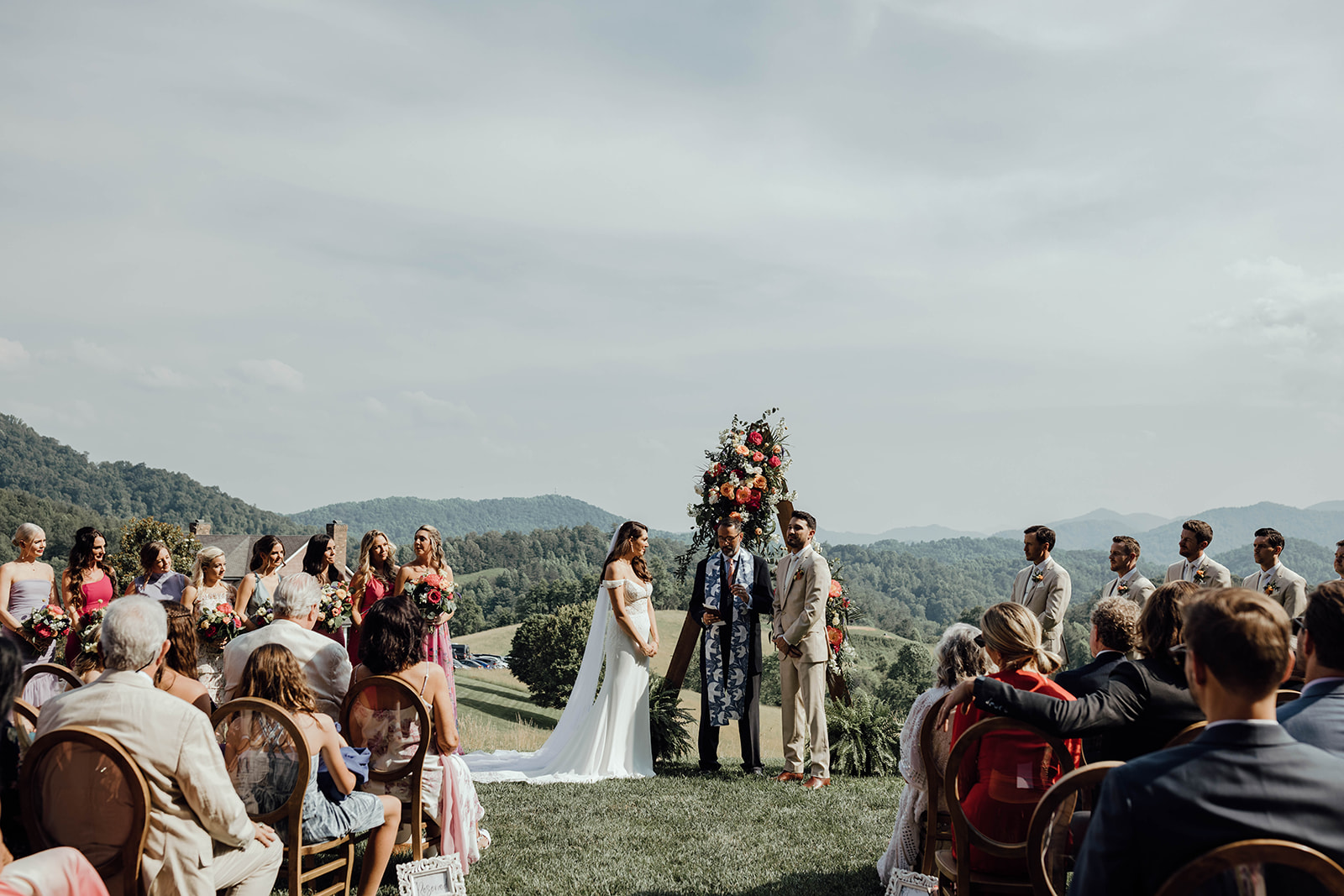 Wedding ceremony at the Ridge in Asheville